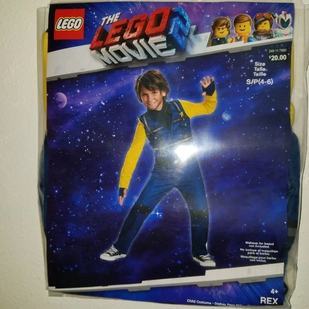 NEW Rex Lego Movie Halloween Costume Cosplay Boys Small 4-6